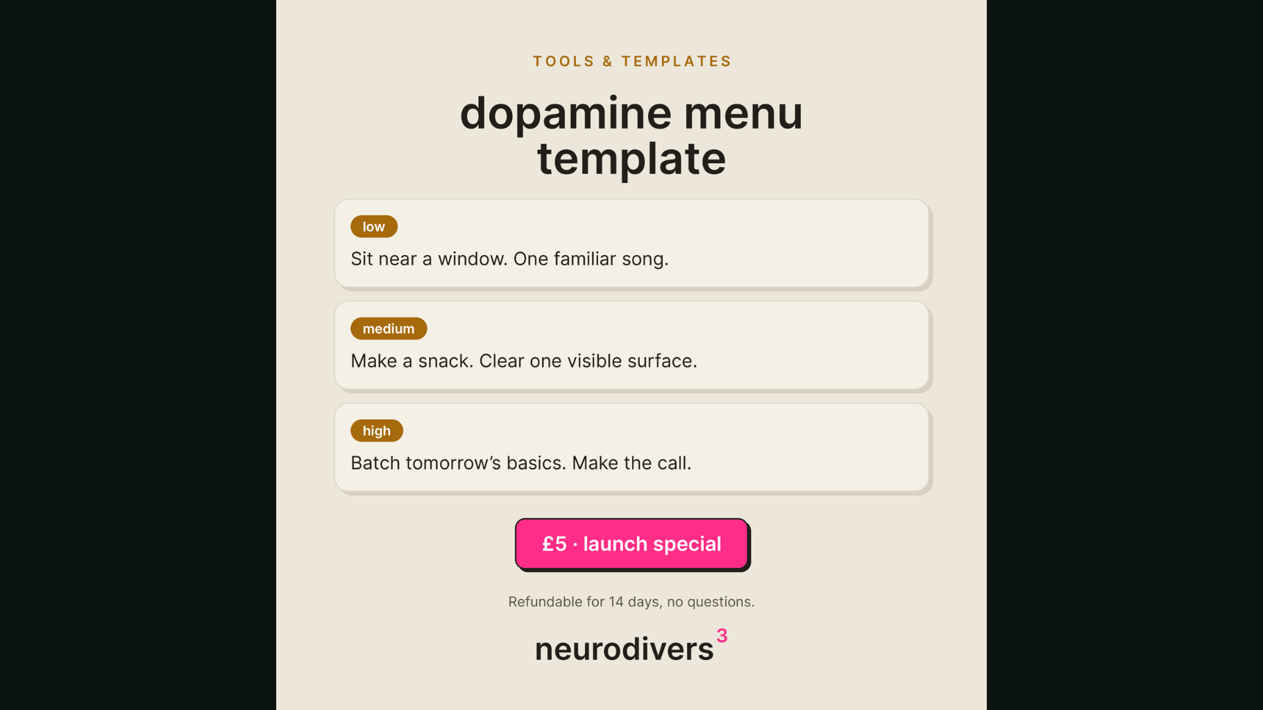 Dopamine Menu Template · product cover